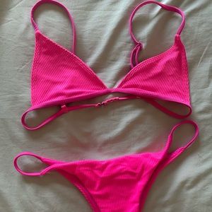 Not For Sale, Worn Lots, Frankies Hot Pink Bikini, Top Size Small, Bottoms